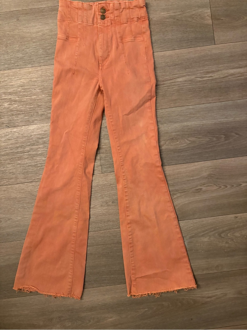 Free People Jayde High-Rise Flare Jeans Apricot Brandy Size 25